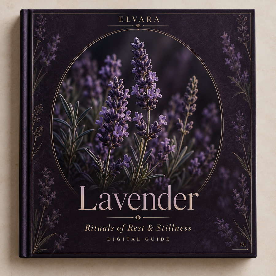ELVARA Lavender digital guide cover mockup.