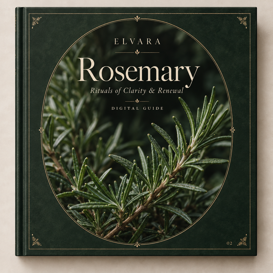 ELVARA Rosemary digital guide cover mockup.