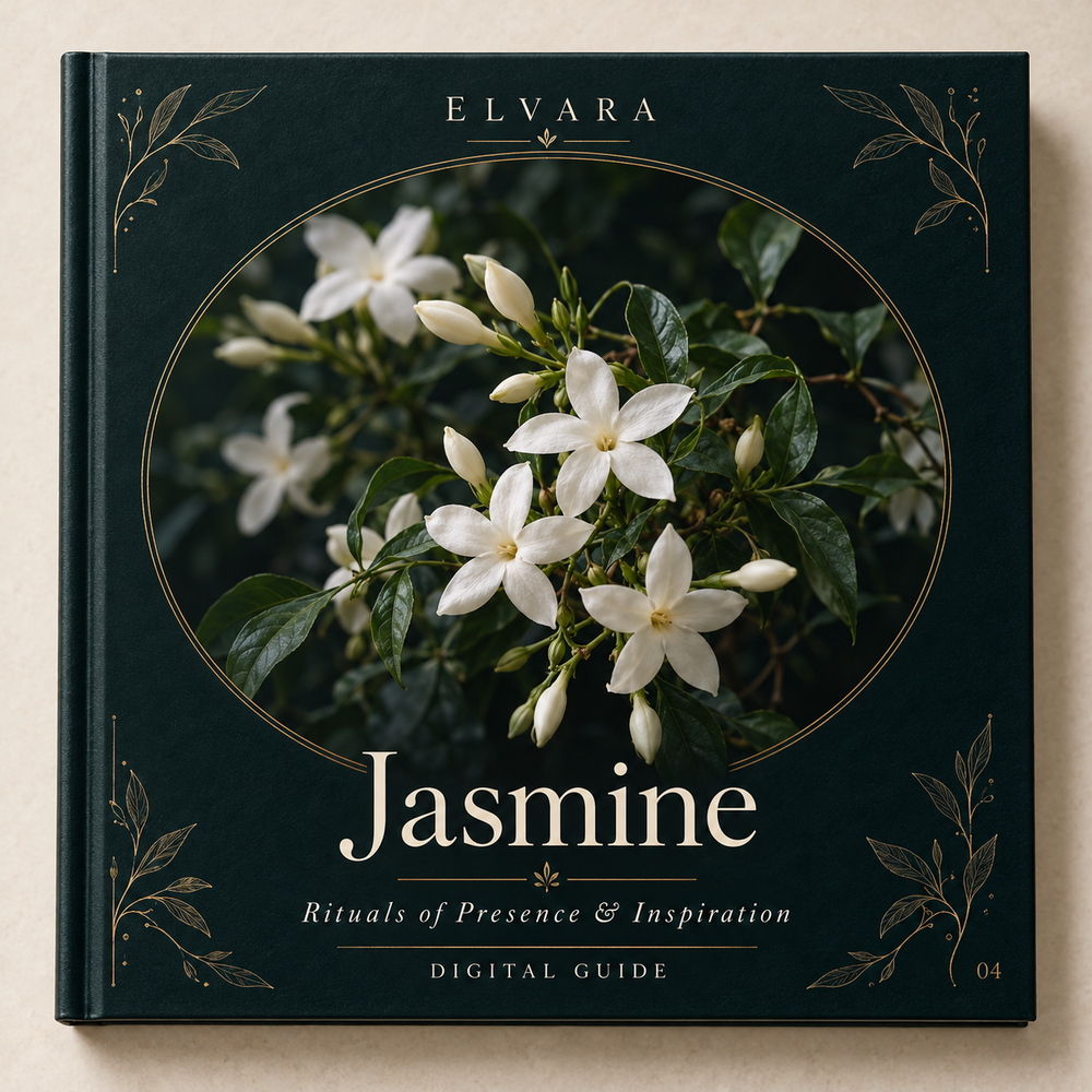 ELVARA Jasmine digital guide cover mockup.